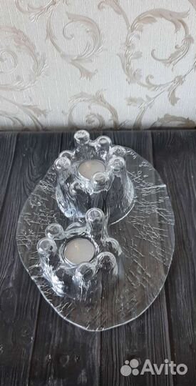 Финский подсвечник Muurla, стекло