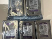 3 шт WD purple 1 tb + 2 шт WD purple 2 tb