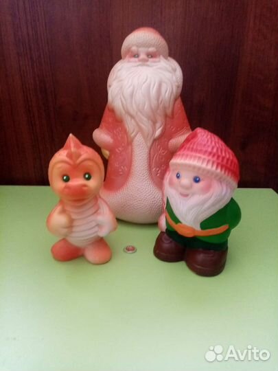 Резиновые игрушки СССР дед Мороз дракончик пудель