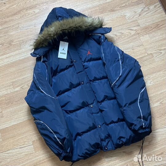 Пуховик Jordan & Supreme Синий