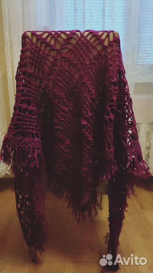 Вязаная шаль паутинка