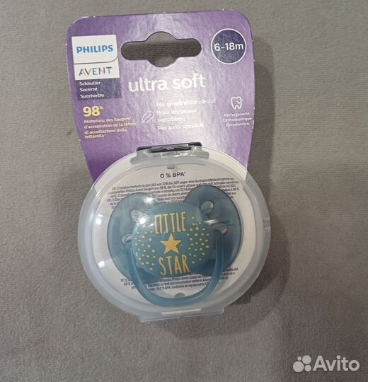 Соска пустышка avent 6 18 (новая)