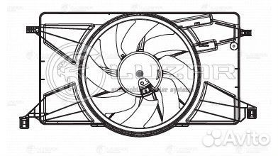 Электровентилятор охлаждения Ford Focus III (11) (c кожухом)