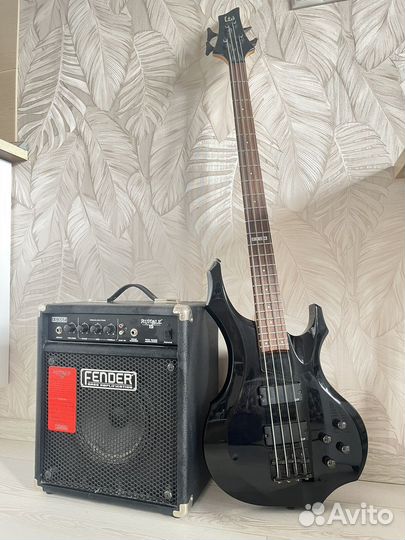 Бас гитара LTD 104 + комбоусилитель Fender