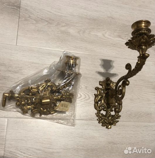 Подсвечник настенный «Барокко», бронза. Италия