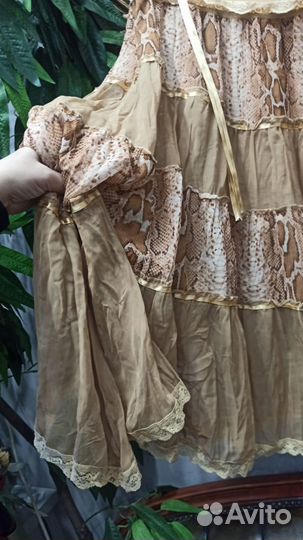 Юбка шифон gucci 56-62 леопард италия