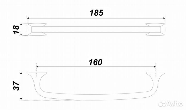 Ручка-скоба 160 мм хром RS289CP.4/160 Боярд