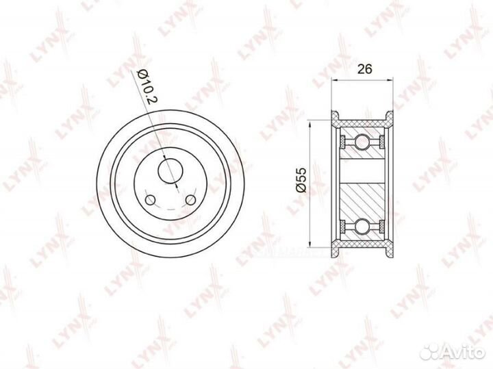Lynxauto PB-1025 Ролик натяжной ремня грм