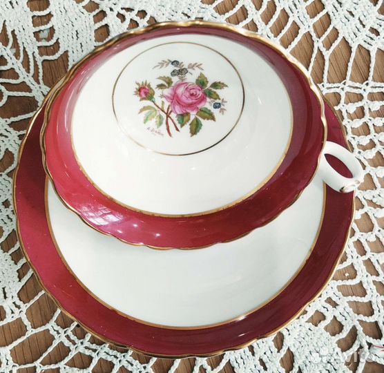 Чайная пара 19 в. Miniver Rose Англия