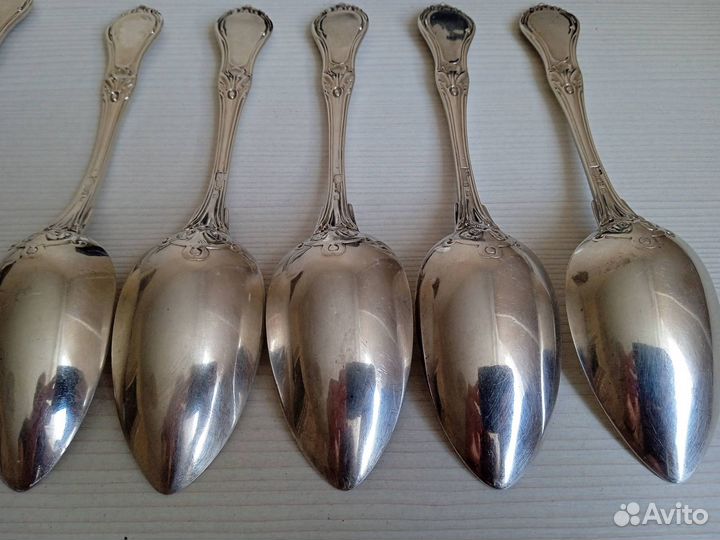Набор 4 столовые ложки+4 вилки, серебро 84 пробы