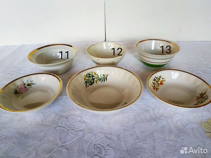 Чашки, блюдца, молочник/сливочник Дулево, салатник