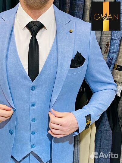 Мужской костюм небесный на свадьбу