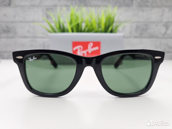Очки Ray Ban Wayfarer 2140 Зеленое Стекло