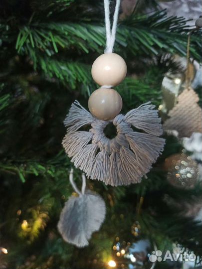 Игрушки на ёлку макраме ручной работы