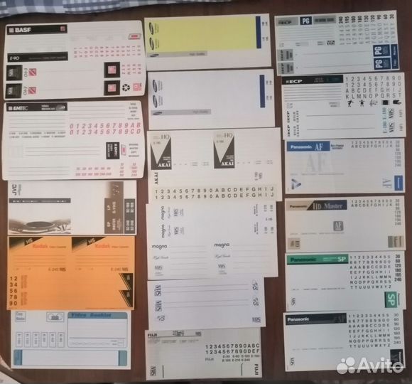 Наклейки для аудио и видеокассет