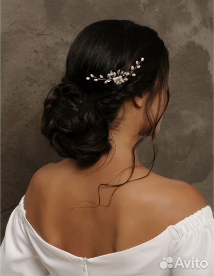 Свадебная заколка в волосы шпилька 2шт