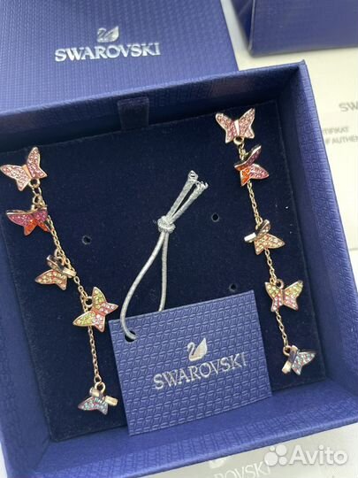 Swarovski серьги гвоздики Lilia бабочки