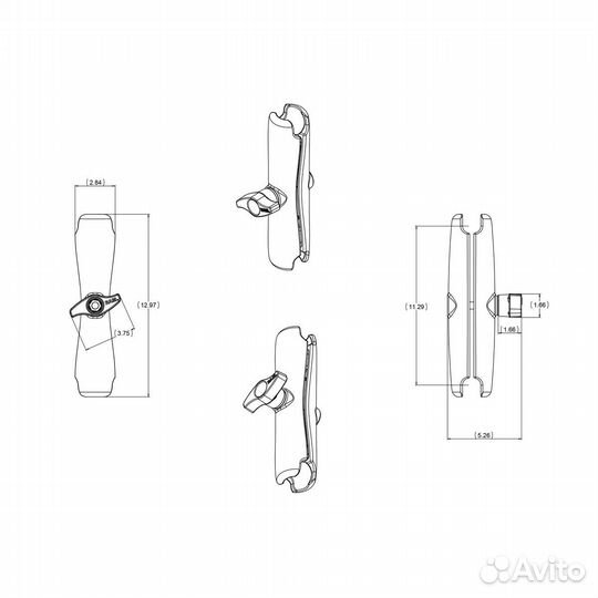 Крепление Ram 2.25” Long 39см