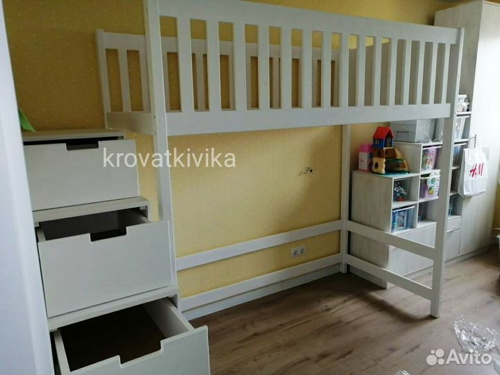 Эко кровать чердак из массива