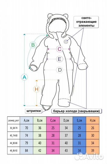 Комбинезон демисезонный для девочки 74-80