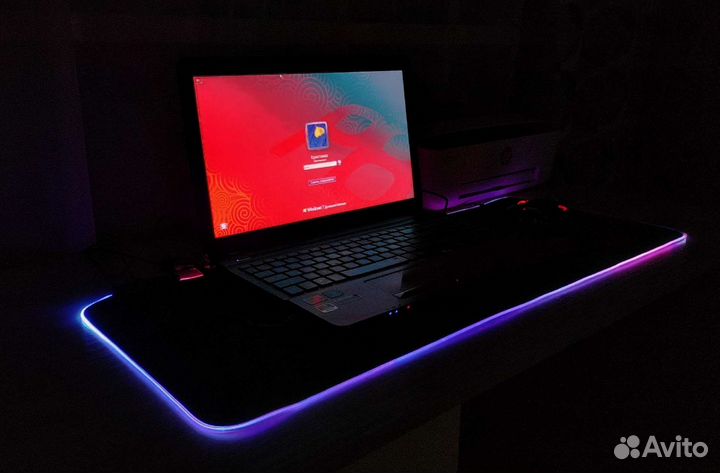 Игровой коврик для мыши с подсветкой большой