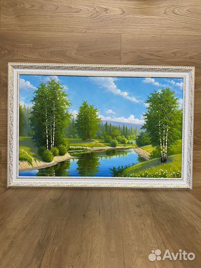 Картина маслом на холсте пейзаж в раме