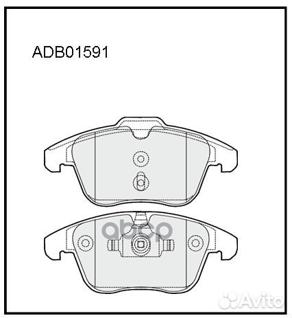 Колодки тормозные дисковые перед ADB01591 A