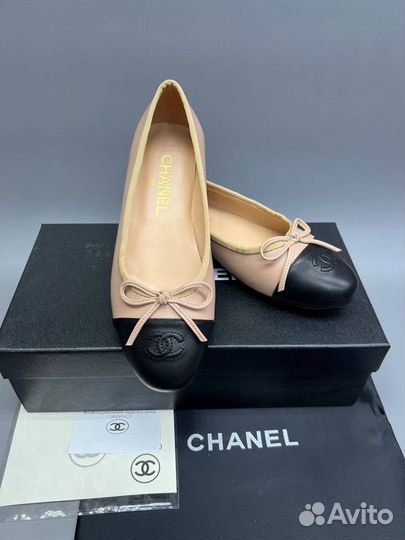 Балетки Chanel полностью кожаные р.36-41