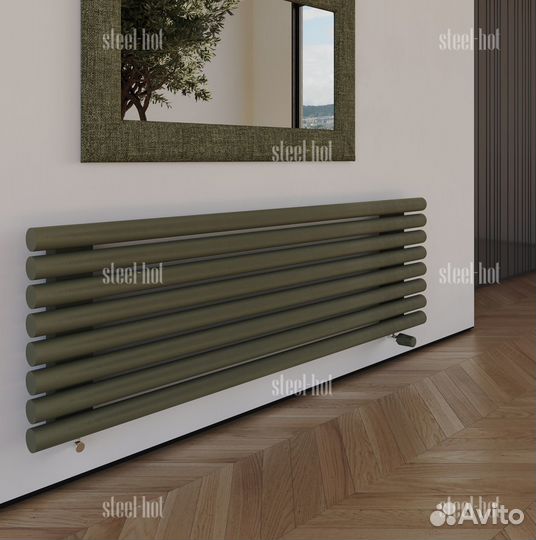Горизонтальный дизайнерский радиатор Steel-Hot от