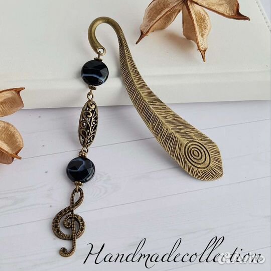 Закладка для книг с натур.агатами 