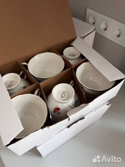 Фарфоровый сервиз мейсенский букет