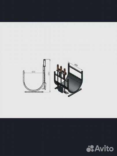 Дровница для камина,бани,печи с печным набором