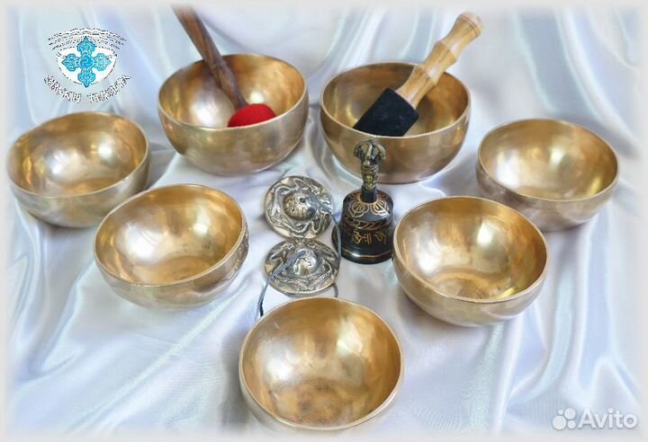 Набор поющих чаш для медитации и звукотерапии 7 но