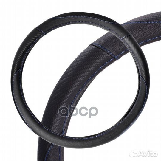 Оплетка на руль искусст. кожа текстура карбон