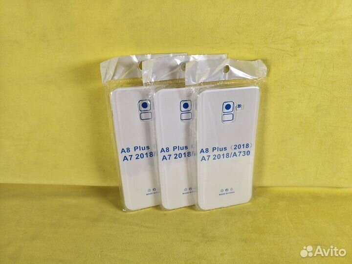 Чехол силиконовый-прозрачный Samsung A8 plus 2018