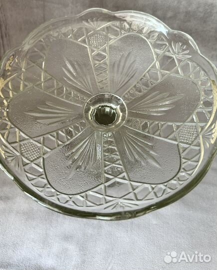 Ваза для фруктов на ножке хрусталь СССР