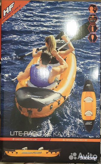 Байдарка каяк надувной, 2-мест. lite-rapidx2 kayak