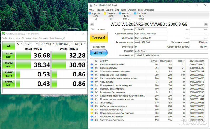 WD 2Тб внешний жёсткий диск