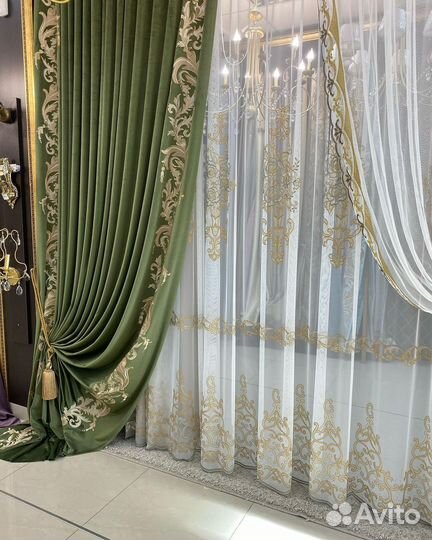 Шторы и тюль из хлопкового бархата