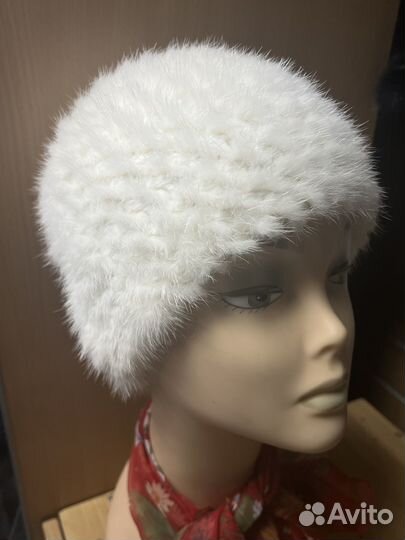 Шапка из вязанной норки