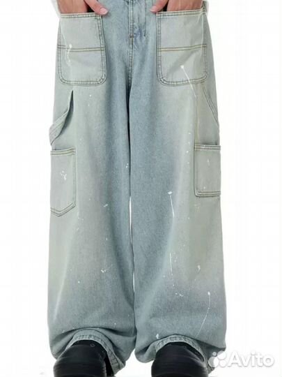 Джинсы широкие Grailz Project type как у Стопбана