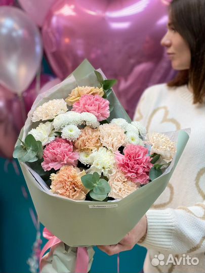 Букет с диантусами