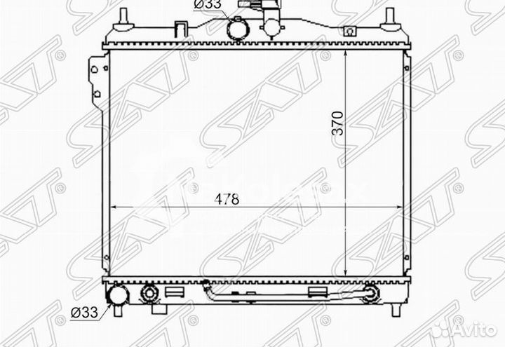 Радиатор hyundai getz 1.3/1.4/1.6 02- (трубчатый)