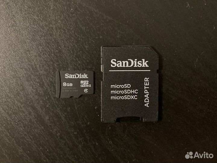 Карта памяти Sandisk microSD 8 гб + адаптер