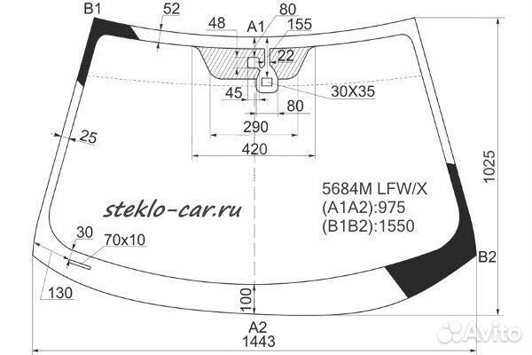 Mitsubishi Lancer 10 4D Sed (07) \ 5D Sportback (08) дд 2007- Стекло лобовое SP