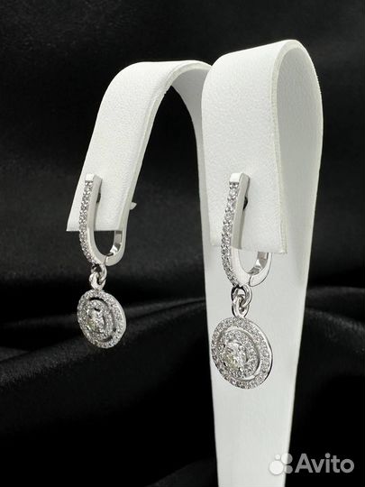 Золотые серьги с бриллиантами 585 / 3.49 гр