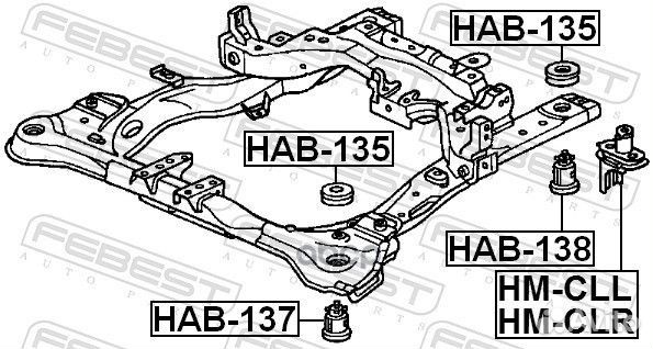 Сайленблок рамы (honda accord CL/CN/CM 2002-200