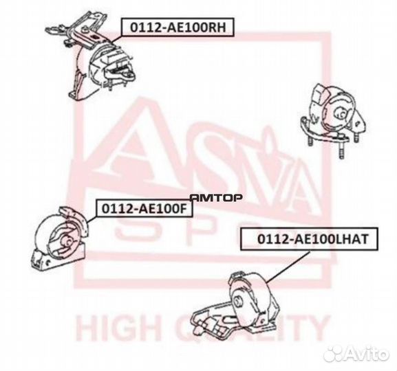 Asva 0112-AE100lhat Подушка двигателя левая Asva 0