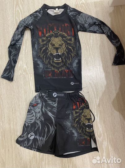 Комплект, рашгарт /шорты ростовка 134 (7-9лет)