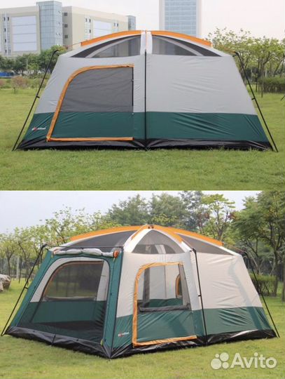 Палатка туристическая кемпинг 6-10 человек, шатер